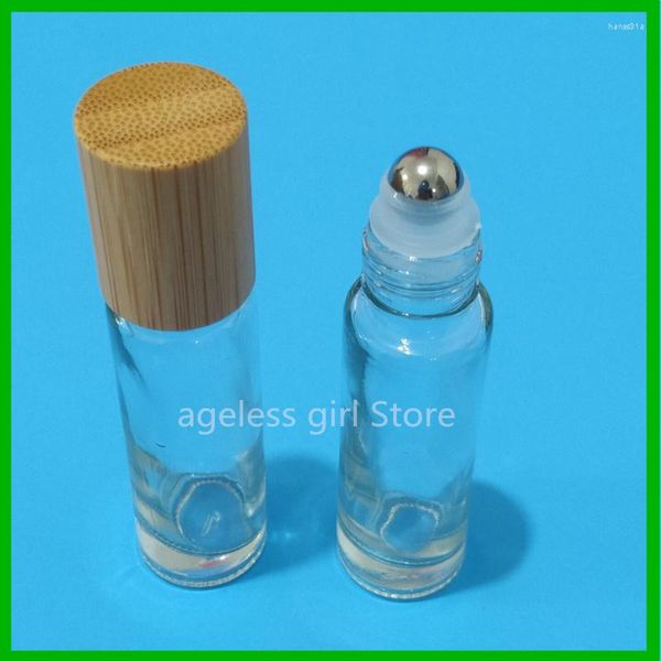 Garrafas de armazenamento 20/40pcs 10ml Roll reabastecível em perfum portátil Conveniente Lip Balms com bolas de rolos Bammboo Cap