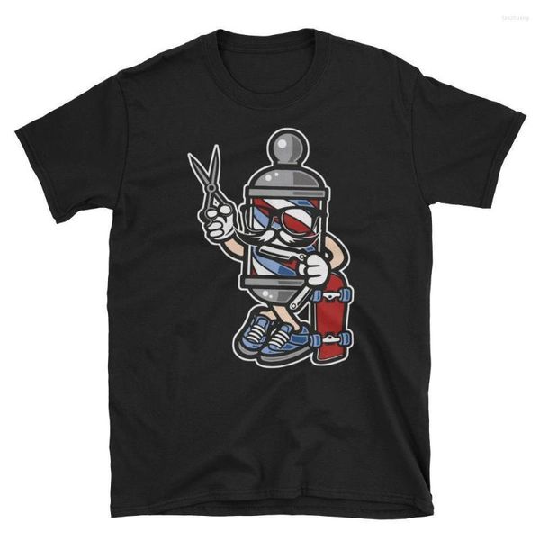 Herren T-Shirts 2023 Herren Barber Skater Street Art Cartoon Grooming Herren T-Shirt T-Shirt