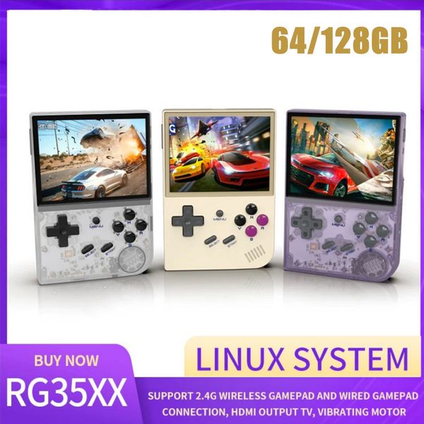 Jogadores de jogos portáteis RG35XX Retro Handheld Game Console Linux System Tela IPS de 3,5 polegadas Cortex-A9 Portable Pocket Video Player 8000 Games Boy Gift 230228