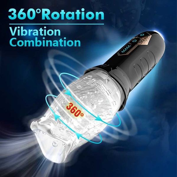 Mastürbatörler Erkek Vajina Mastürbasyon Kupası Darbe İş Makinesi Yetişkin Emme Seks Oyuncak Oral Vajinal Penis Masaj Glans Vibratör Erkekler için L230228
