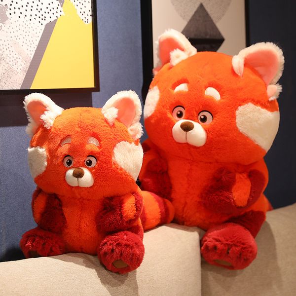 Dolls de pelúcia de 70 cm Turnings Red Plush Toys Kawaii Anime Panda Plaushies travesseiros de pelúcia Bear boneca menina brinquedo macio para crianças Presente 230227