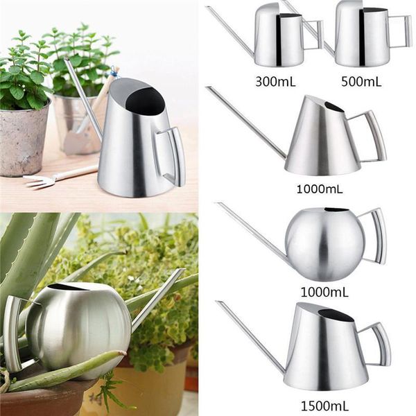 Equipamentos de rega o aço inoxidável doméstico pode chaleira 300/500/1000/1500 ml de planta de planta de flor longa de bocal