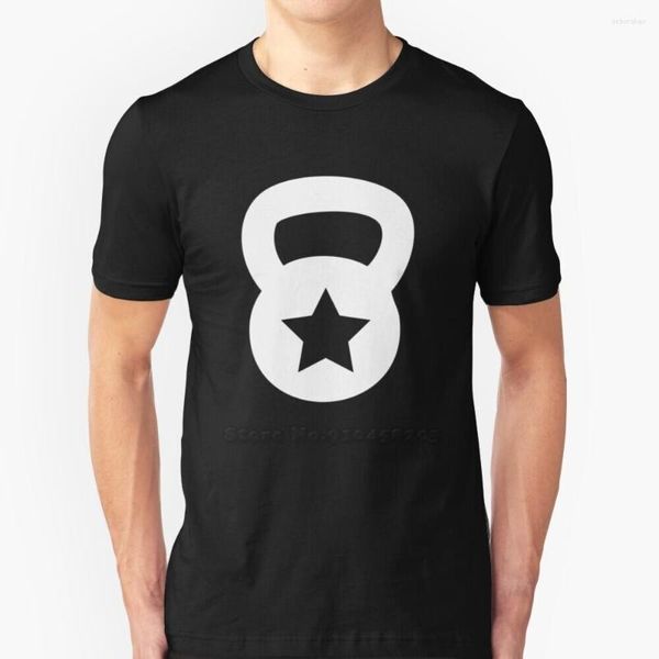 Camisetas masculinas kettlebell branco com uma camiseta de manga curta estrela Summer Men Menwear camisa de unswear elevador pesado exercício de levantamento pesado