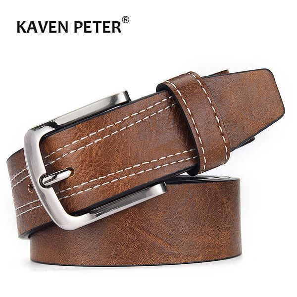 Cintos cinturões masculinos de couro de couro, cinturão de cinturão de luxo de luxo de alta qualidade fivelas para calças marrom marinho preto color z0228