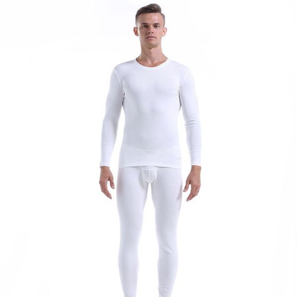 Intimo termico da uomo Collant con leggings in cotone da uomo Moda Long Johns Comoda compressione Autunno Inverno Caldo Top e pantaloni Set