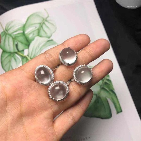 Küme halkaları beyaz yeşim moda hediyesi kadınlar doğal taş gerçek ayarlanabilir yüzük 925 gümüş oyma tasarımcı takılar cazibe mücevher hediyeleri