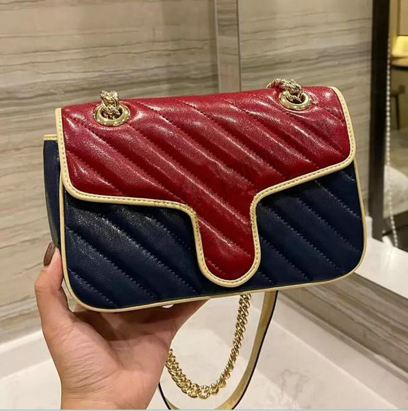 Designer Mulheres Marmont Bolsa de Ombro Crossbody Luxos Designers Bolsas Itália Vintage Esmalte Fivela Patchwork Bolsas Cowskin Couro Genuíno Thread Cluth