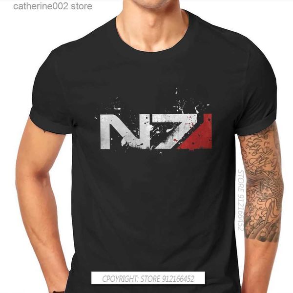 Herren-T-Shirts Mass Effect Game Distressed N7 T-Shirt Klassische Alternative Hochwertiges T-Shirt Große Größe O-Ausschnitt Herren-T-Shirts 100 % Baumwolle Tops T-Shirts T230601