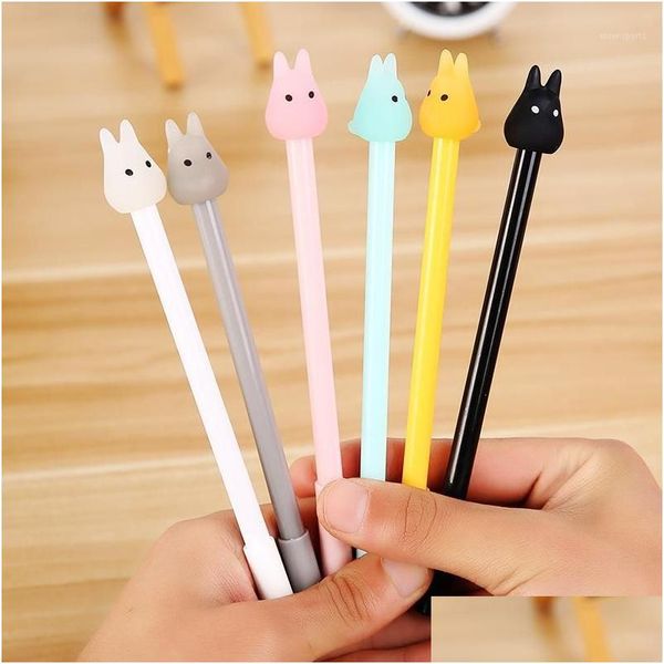 Jel Pens Kırtasiye Sevimli Totoro Gelink Pen Peasure Escolar Papelaria Okul Ofis Yazma Tedarik Öğrencileri Hediye 1 Damla Teslimat Otobüsü DHH0H