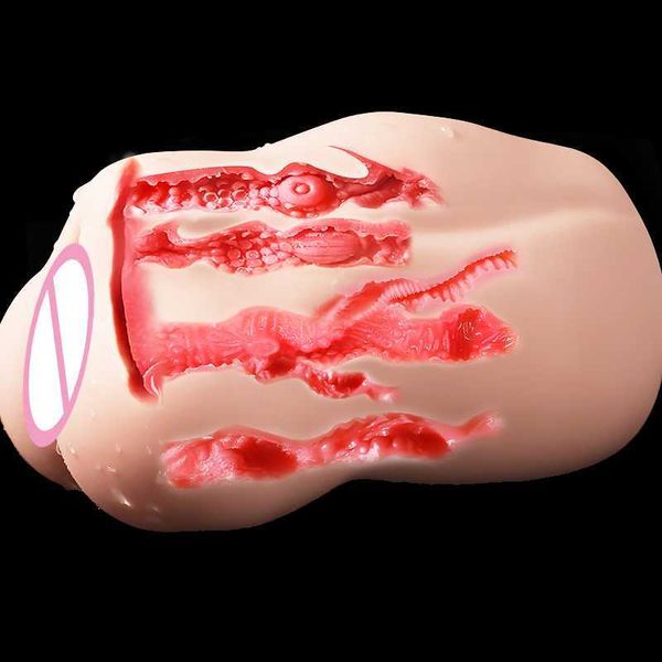 Real Vagina Anal Half Body Doll Giocattoli del sesso per uomini Culo grosso 6 canali Figa tascabile 8 stili Ano vaginale stretto Masturbazione maschile L230518