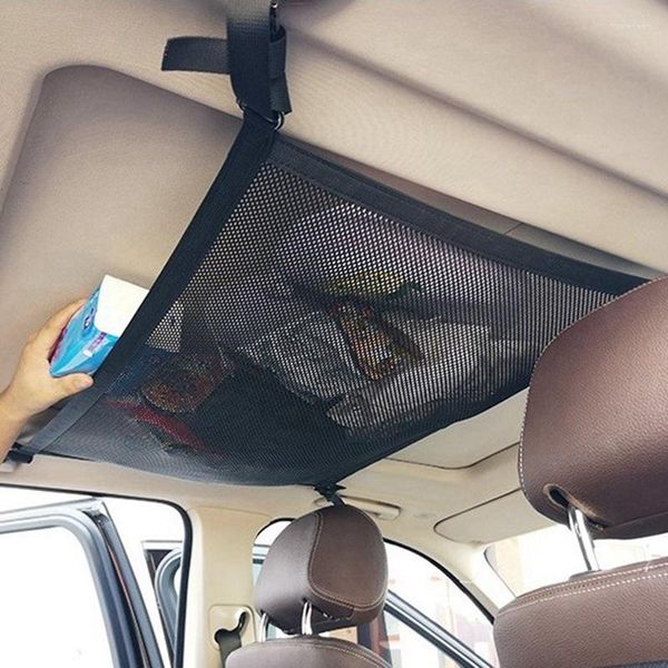Car Organizer Roof Interior Cargo Net Bag per Auto Trunk Container Soffitto Tasca portaoggetti Accessori multifunzione universali