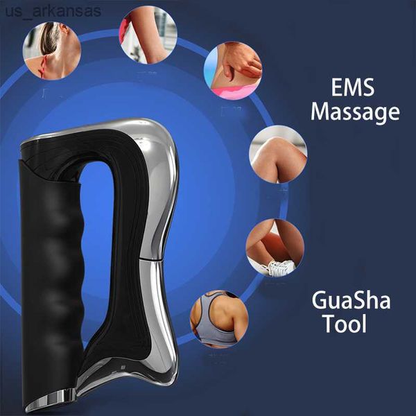 Ferramenta de massagem elétrica Guasha Raspagem Galvânica Facial Corporal Massageador Gua Sha Massagem por vibração microcorrente Alívio da dor muscular L230523