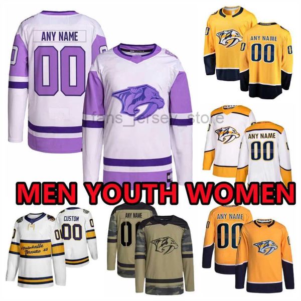 Jerseys de hóquei personalizada Nashville''''Predators''Mens 52 Kevin Lankinen 3 Lauzon 75 Juuso Parssinen 74 JUUSE AROS 44 Kiefer Sherwood Colton Sissons Tomasino