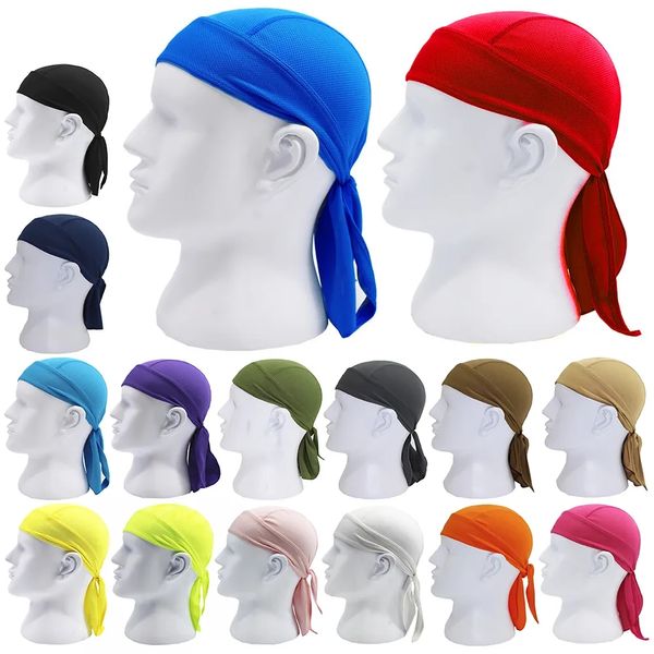 Bandanas Ao Ar Livre Secagem Rápida Boné Ciclismo Puro Cabeça Cachecol Lenço na Cabeça Bandana Verão Masculino Correndo Equitação Bandana Chapéu Pirata Capuz