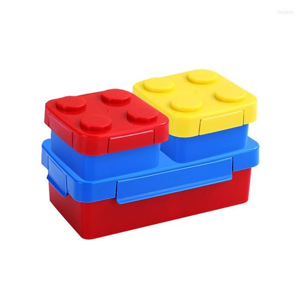 Set di stoviglie Portapranzo sigillato portatile Blocchi colorati Splicing Studente per bambini Picnic colorato Insalata di frutta Bento