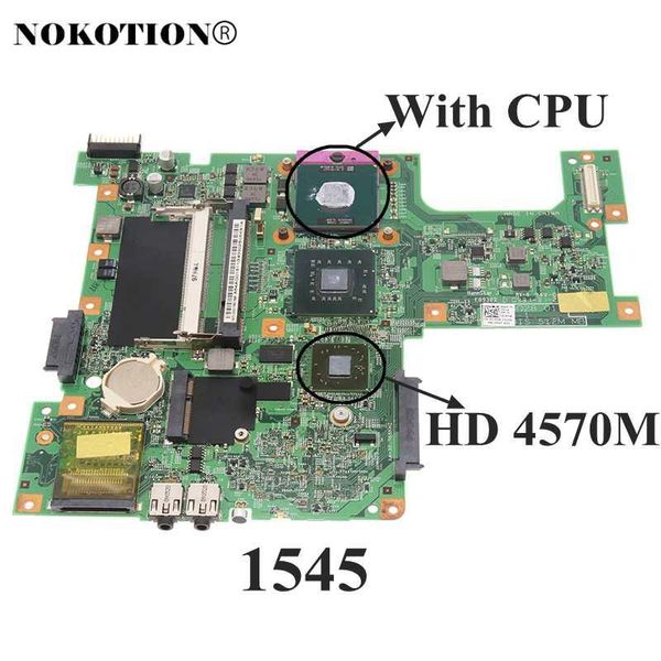 Scheda madre nokotion laptop scheda madre per Dell Inspiron 1545 PM45 HD4570M DDR2 H314N 0H314N CN0H314N 48.4AQ12.011 CPU gratuita