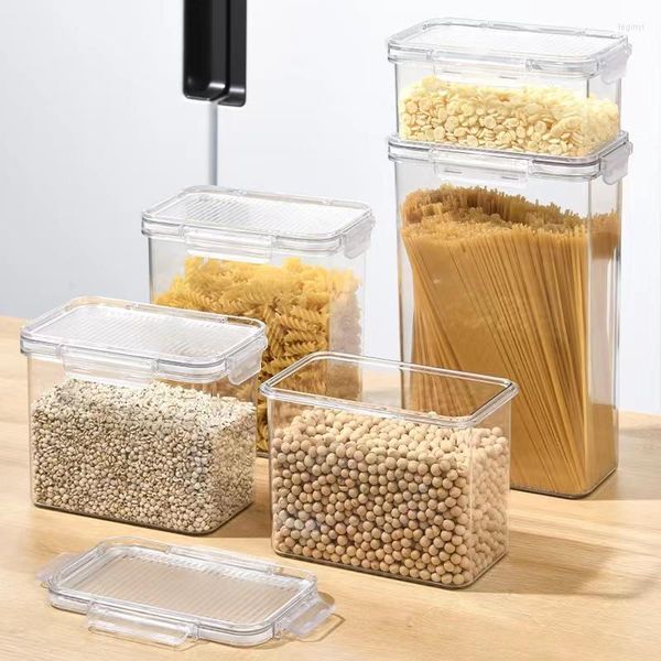 Bottiglie di stoccaggio Contenitori ermetici per alimenti Dispenser per cereali Barattolo sigillato Scatola da cucina Organizer per barattoli