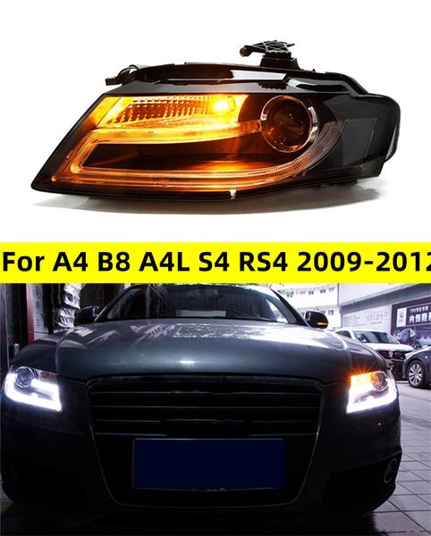 Auto Front Scheinwerfer Für Audi A4 B8 A4L S4 RS4 2009-2012 LED Auto Scheinwerfer Montage Upgrade Bicofal objektiv Xenon Scheinwerfer