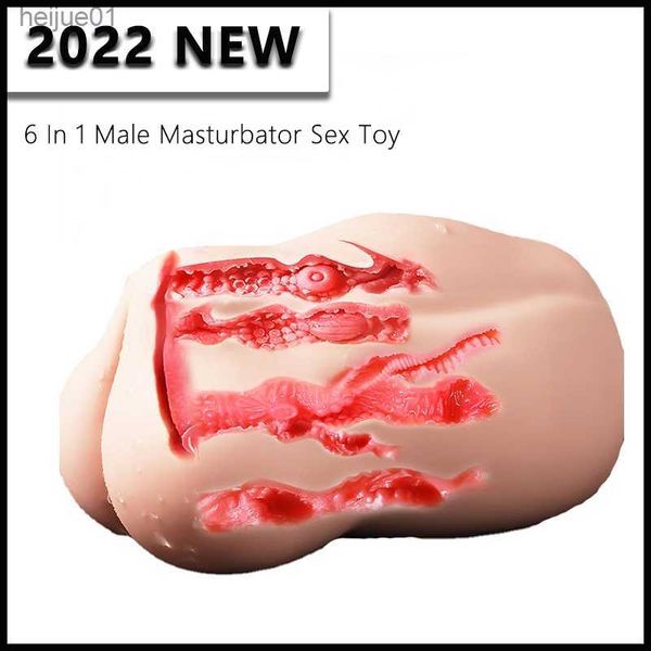 TPE Six Holles для взрослых секс -игрушек 6 в 1 мужской мастурбаторный секс -игрушка для мужчины эротические продукты 2022 Новые игры для взрослых секс -игрушки для мужчины 18+ L230518