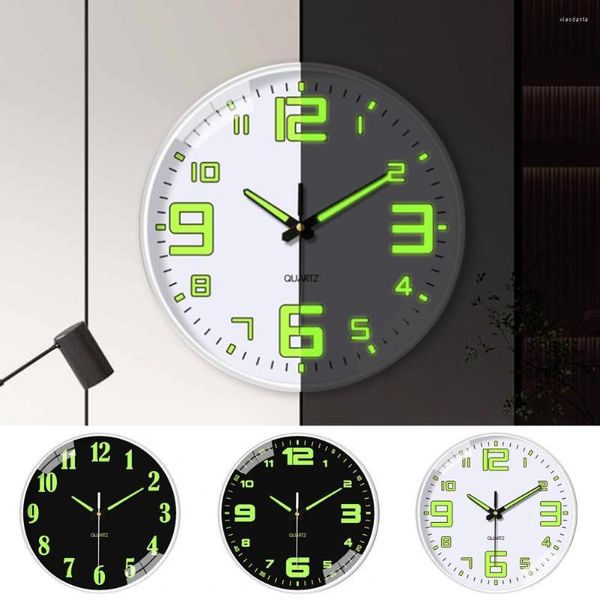 Orologi da parete Orologio da 12 pollici Glow In The Dark Quadrante grande Funzionamento a batteria 30 cm Appeso Luminoso Silenzioso Decorazioni per la casa digitale