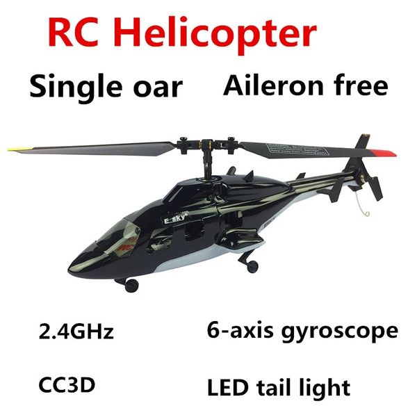 Profesional RC Helicopter 2.4G 5CH 6-Axis CC3D Model Airplane Single Blade Fly Wolf Senza alettoni Modalità mano sinistra / mano destra