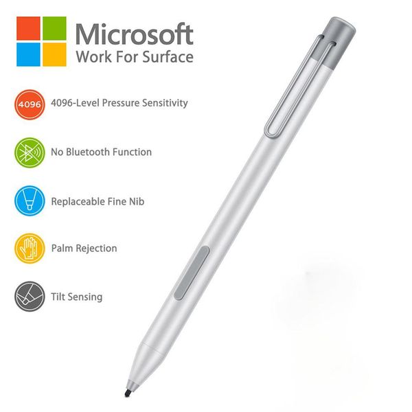 Caneta caneta de caneta para o Microsoft Surface Pro 7 6 5 4 3 Surface Go Book Pressão Smart Pen Touch Screen Stylus com clipe portátil