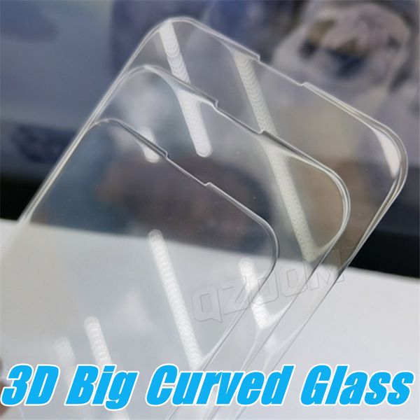 HD Premium transparente Bildschirmteilschütze Colles Friendly Tempered Glass für iPhone 15 14 Pro max 14pro 13 12 11 XR XS 7 8 plus No Black Edge Film 3D Big gebogenes Klarglas