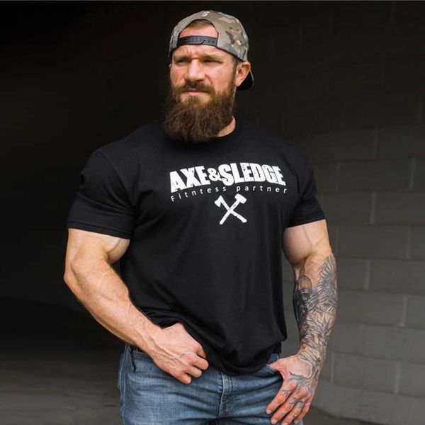 T-shirt da uomo New Cotton T-shirt casual da uomo manica corta nera T-shirt uomo palestra fitness top estate bodybuilding sport abbigliamento da allenamento crossfit T230601