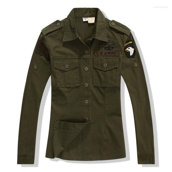 Damenblusen, Damen-Militär-Tarnung, Damen-Baumwolle, Armee-Stil, Kampf-Taktik-Hemden, Mädchen-Casual-Streetwear, hübsche Oberteile