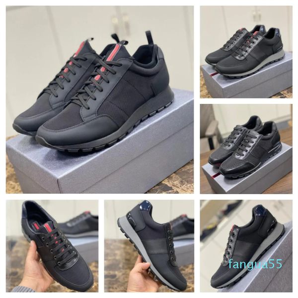 2023-Mens Casuals Shoes Bike Soft Bottoms Running Sneaker Italy Catwalk Elastic Band Low Tops Pelle di vitello nera Stilista Traspirante Outdoor Casual Escursionismo