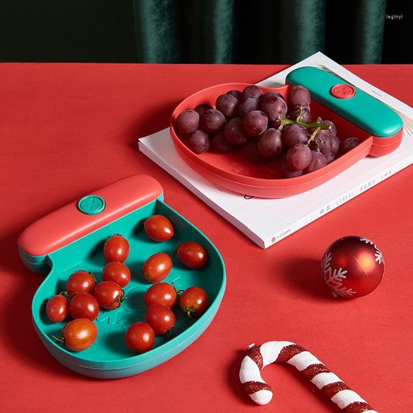 Armazenamento Garrafas Meias de Natal Pratos Vermelhos Pratos Carne Sobremesa Prato Fruta Lanche Prato Louça para Casa Decoração