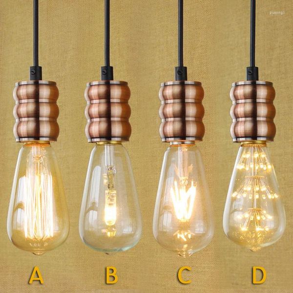 Lampade a sospensione IWHD Syle Loft a testa singola Illuminazione industriale Lampada vintage LED Home Kitchen Retro Hanging Light Fixtures