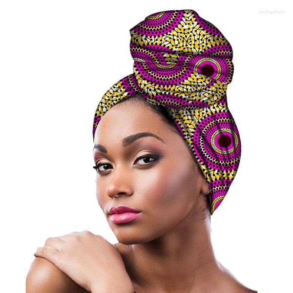 Abbigliamento etnico 2023 African Fashion Headwrap Women Cotton Wax Fabric Tradizionale Headtie Sciarpa Turbante Pure Head Wraps For