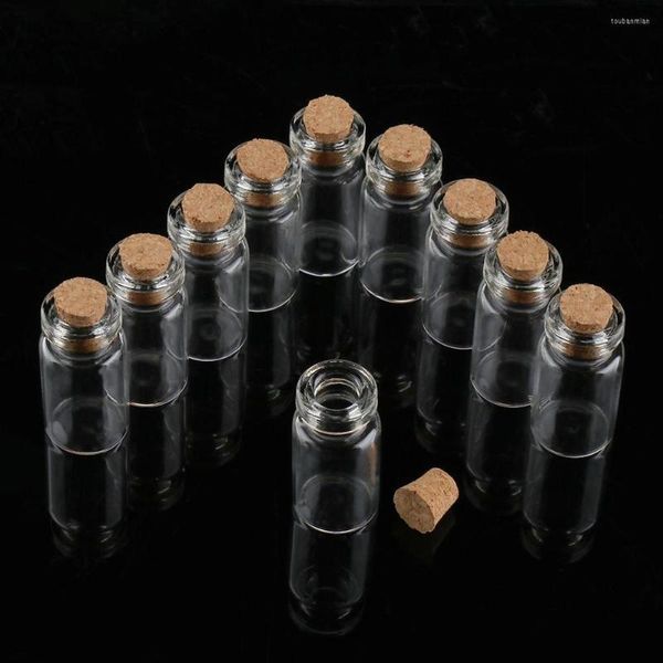 Vorratsflaschen 50 Stück 5 ml Mini-Glaswunsch winzige kleine klare Korkfläschchen für Hochzeitsfeiertagsdekoration Stopperornamente