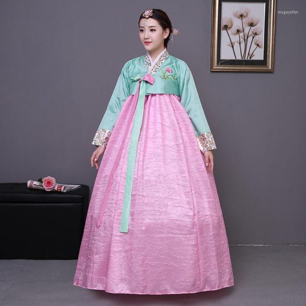 Ethnische Kleidung für Frauen, südkoreanisches traditionelles Kostüm, weiblich, altes Kroean-Hanbok-Kleid, Vintage-Damen-Nationaltanz 89