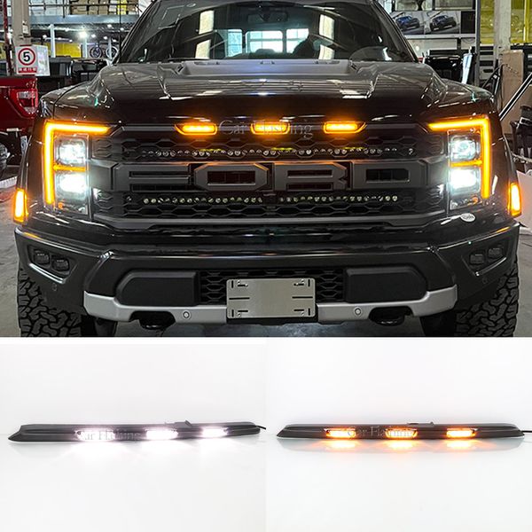 Für Ford Raptor F-150 F150 2022 2023 Auto Kühlergrill Lichter LED DRL Tagfahrlicht Lampen Rad Augenbraue Dekorative Zubehör