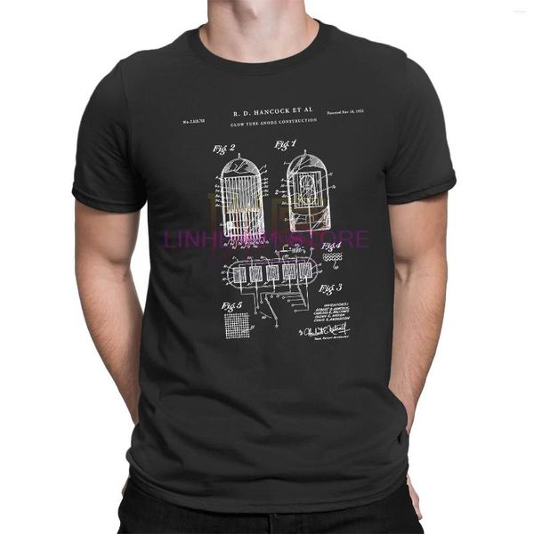 Erkek Tişörtleri Nixie Tube Patent Baskı Sanat 1952 T-Shirt Mühendisi Elektrik Vintage Inventor QS413