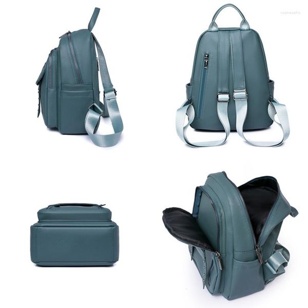 Schultaschen Rucksack 2023 Koreanischer vielseitiger Trend große Kapazität weiches Leder Mode einfache Schultasche Damentasche