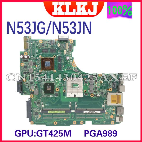 Motherboard N53JN N53JG Laptop Motherboard für ASUS N53JQ N53J N53JN N53JG N53JF N53JI Mainboard GT425M PGA989 Testarbeit 100% Original