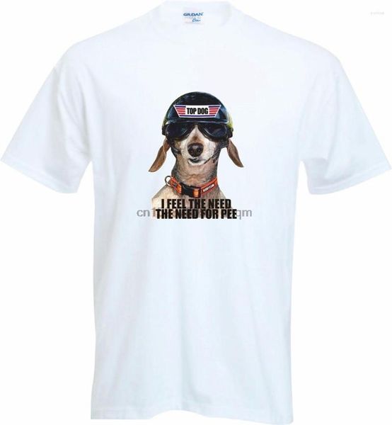 T-shirt da uomo 2023 Summer Printed MenFashion Tog Gun The Need For Pee Cute Funny Dog Tee Shirt Mens Ladies Kidsmen