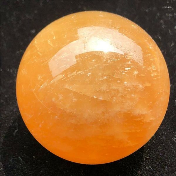 Figurine Decorative 60mm Calcite Gialla Spar Quarzo Sfera di Cristallo Lucido Campione Guarigione 300g