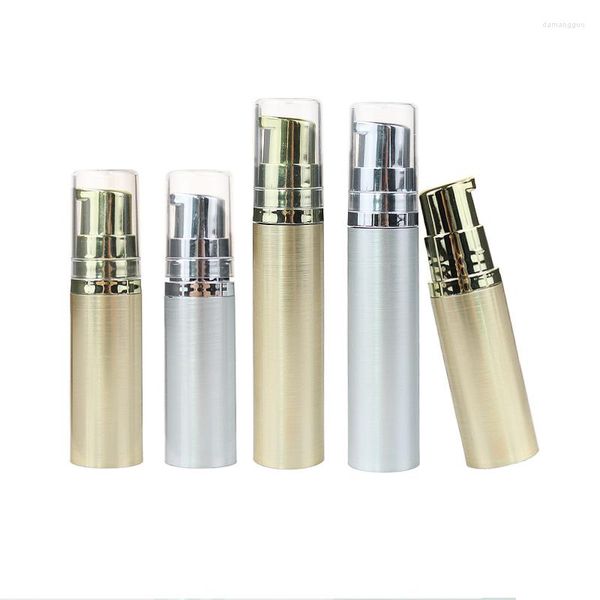 Lagerflaschen 10/30 stücke Luxus 5 ml 10 ml Leere Airless Vakuumpumpe Flasche Gold Silber Nachfüllbar Für Reise Kosmetische Lotion Container