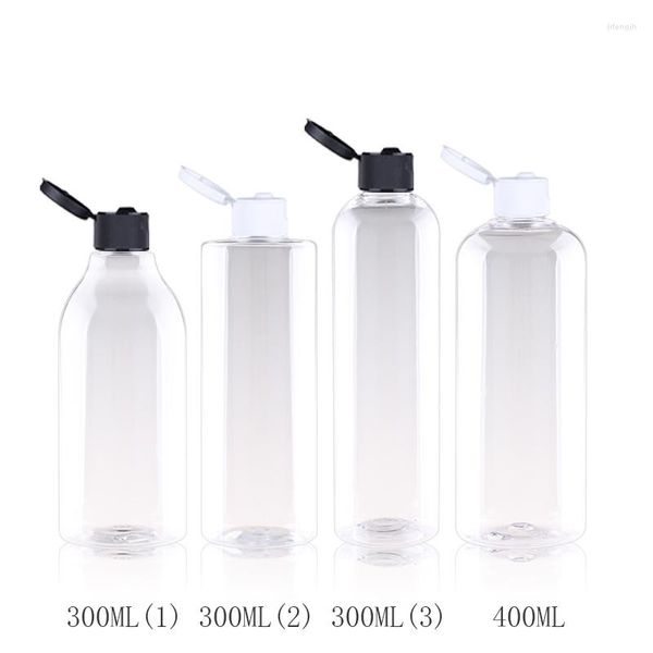 Bottiglie di stoccaggio 300ML 400ML X 20 Bottiglia di plastica trasparente Contenitore cosmetico vuoto con tappo a scatto Sapone liquido Shampoo Gel doccia PET