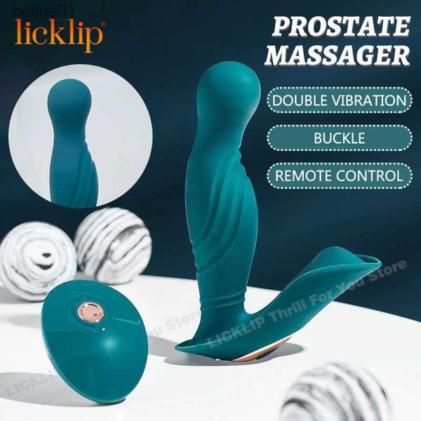 LICKLIP Masajeador de próstata masculino Anal Butt Plug Vibradores para hombres Masturbador Control remoto Dildo Vibrador Juguetes sexuales para mujer L230518