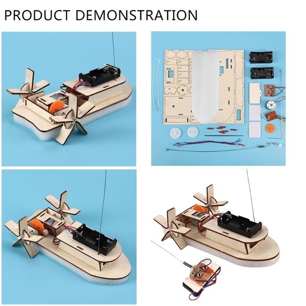 Barcos Elétricos/RC Sem Fio Modelo de Barco de Madeira Ferramenta de Aprendizagem Científica Veículo Novidade Barco de Controle Remoto Faça Você Mesmo 230601