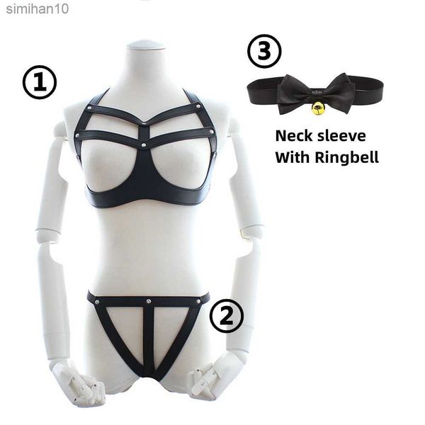 Conjunto de calcinha PU para sexo feminino sexy aberto com mamilo nu Lingerie visível pornô roupa íntima feminina body terno cueca fetiche Sexbra L230518