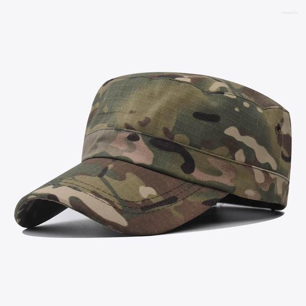 Bonés de bola Cross-Border Jungle Camuflagem Militar Cap Spring Outdoor Sun Hat Versão engrossada Flat-Top Wholesale