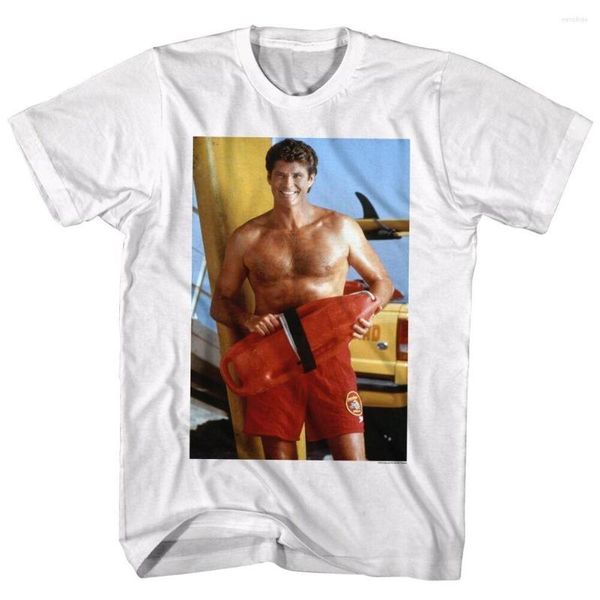 Camiseta masculina Baywatch TV Show Mitch Buchannon licenciada camisa adulta personagem de desenho animado