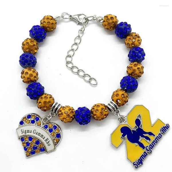 Strand Greek Letter Sorority Society SIGMA GAMMA RHO Logo Label Poodle Metal Esmaltado Pingente Pulseira Conta