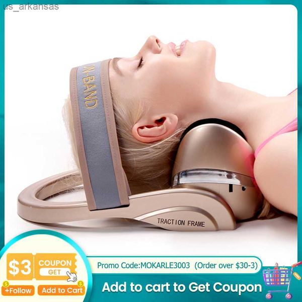 Cuscino per massaggio al collo Collo Spalla Dispositivo di trazione chiropratica cervicale Cuscino per massaggio per alleviare il dolore Massaggiatore per il collo L230523